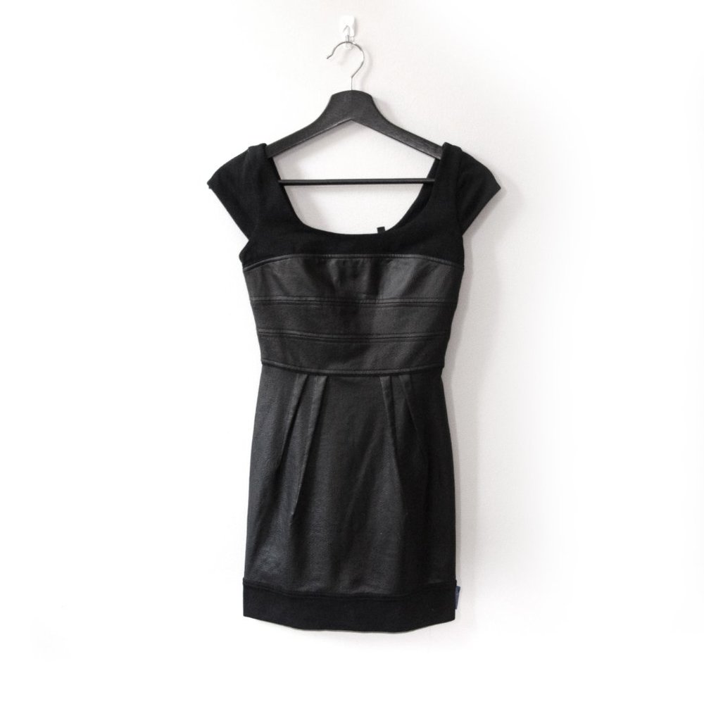 BCBGMaxAzria Faux Leather Bodycon Dress